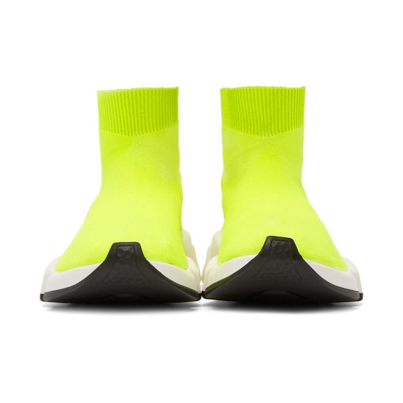 EUC Women Sz 7 (Euro Sz 37) Balenciaga Speed Trainer With BB Neon/Bright Yellow - Picture 4 of 17